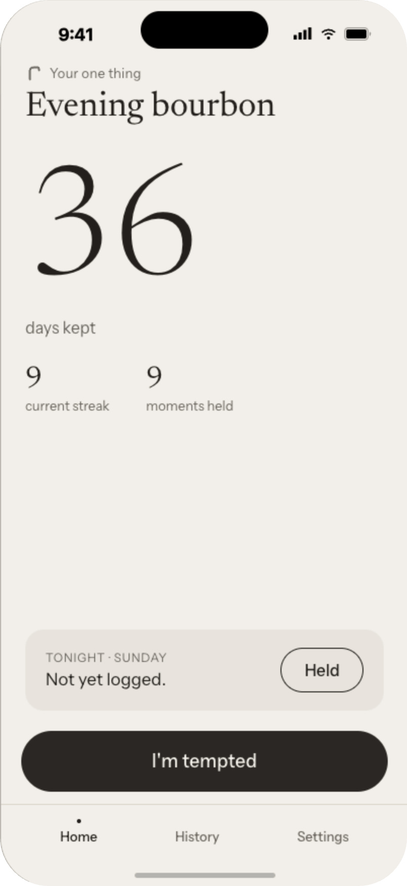 Holdfast home screen: days kept
