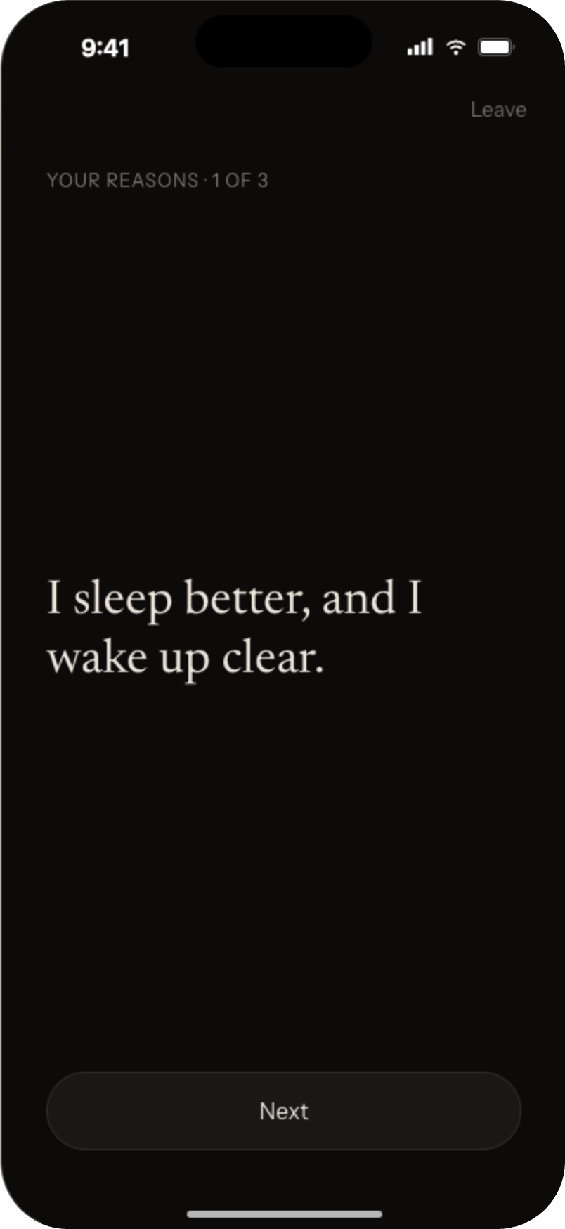 One of your reasons